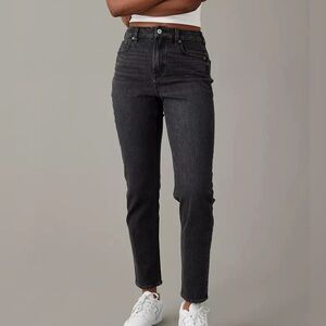 American Eagle Straight Leg Stretchy Black/Grey Faded Jeans